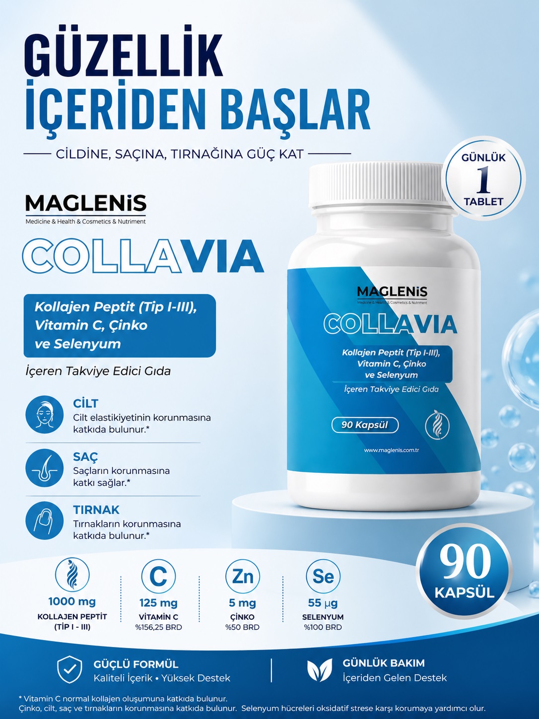 Maglenis COLLAVIA – Cilt, Saç ve Eklem Kolajen Takviyesi